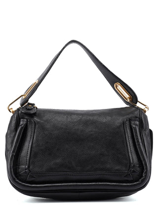 Chloé Black Leather Paraty Shoulder Bag