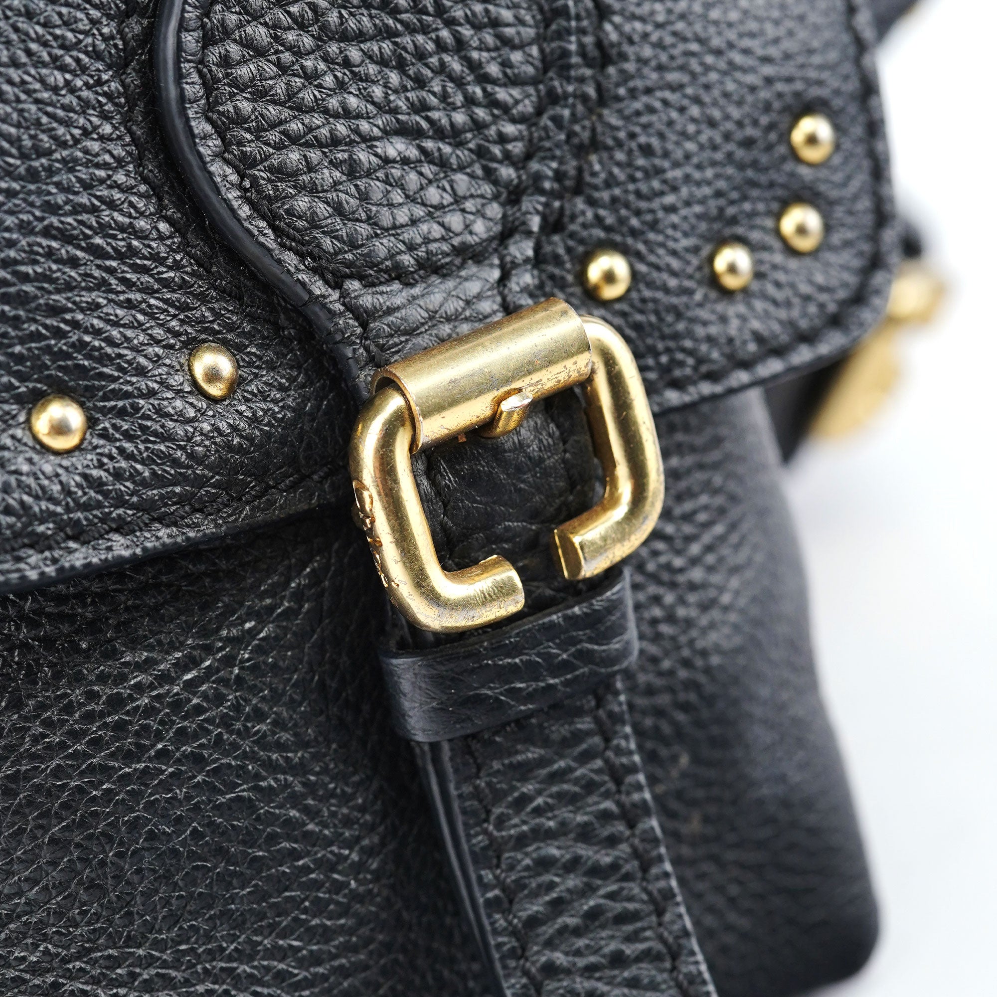 Chloe Black Leather Pocket Paddington Shoulder Bag