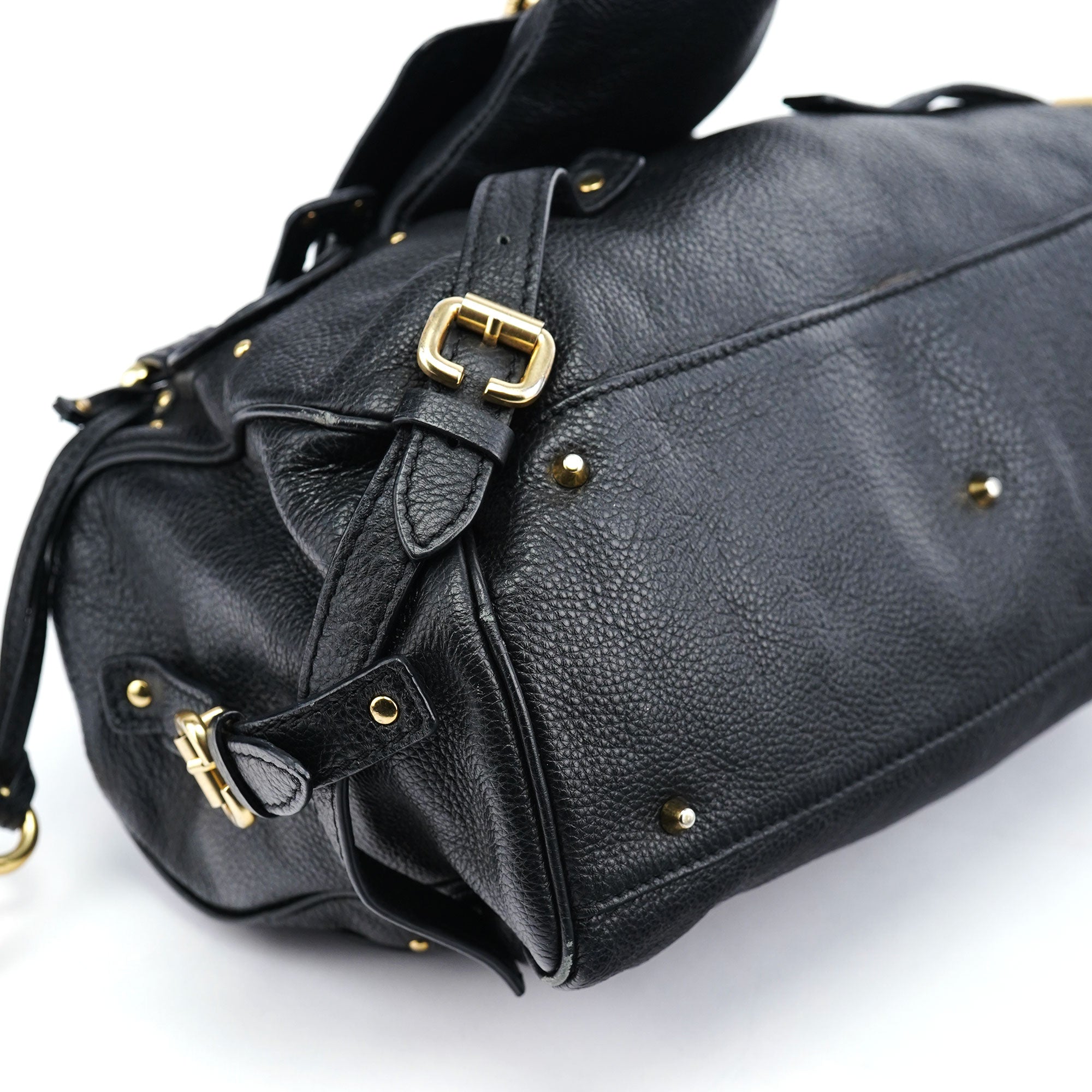 Chloe Black Leather Pocket Paddington Shoulder Bag