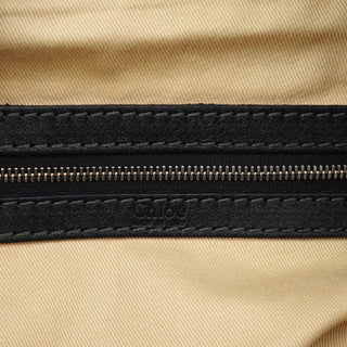 Chloe Black Leather Pocket Tote Bag