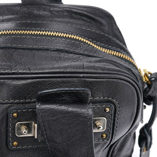 Chloe Black Leather Pocket Tote Bag