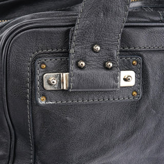 Chloe Black Leather Pocket Tote Bag