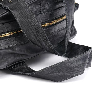 Chloe Black Leather Pocket Tote Bag