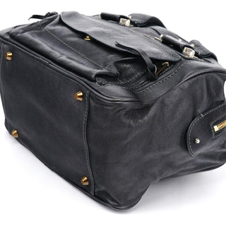 Chloe Black Leather Pocket Tote Bag