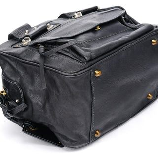 Chloe Black Leather Pocket Tote Bag