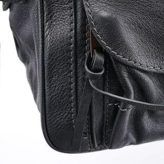 Chloe Black Leather Pocket Tote Bag