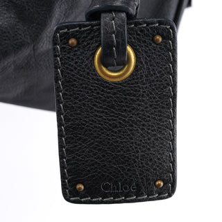 Chloe Black Leather Pocket Tote Bag