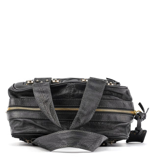 Chloe Black Leather Pocket Tote Bag