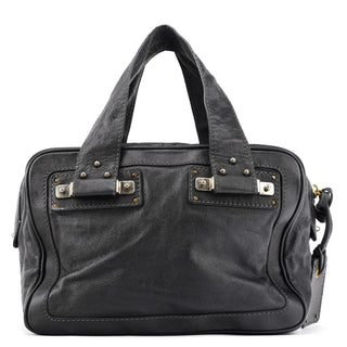 Chloe Black Leather Pocket Tote Bag