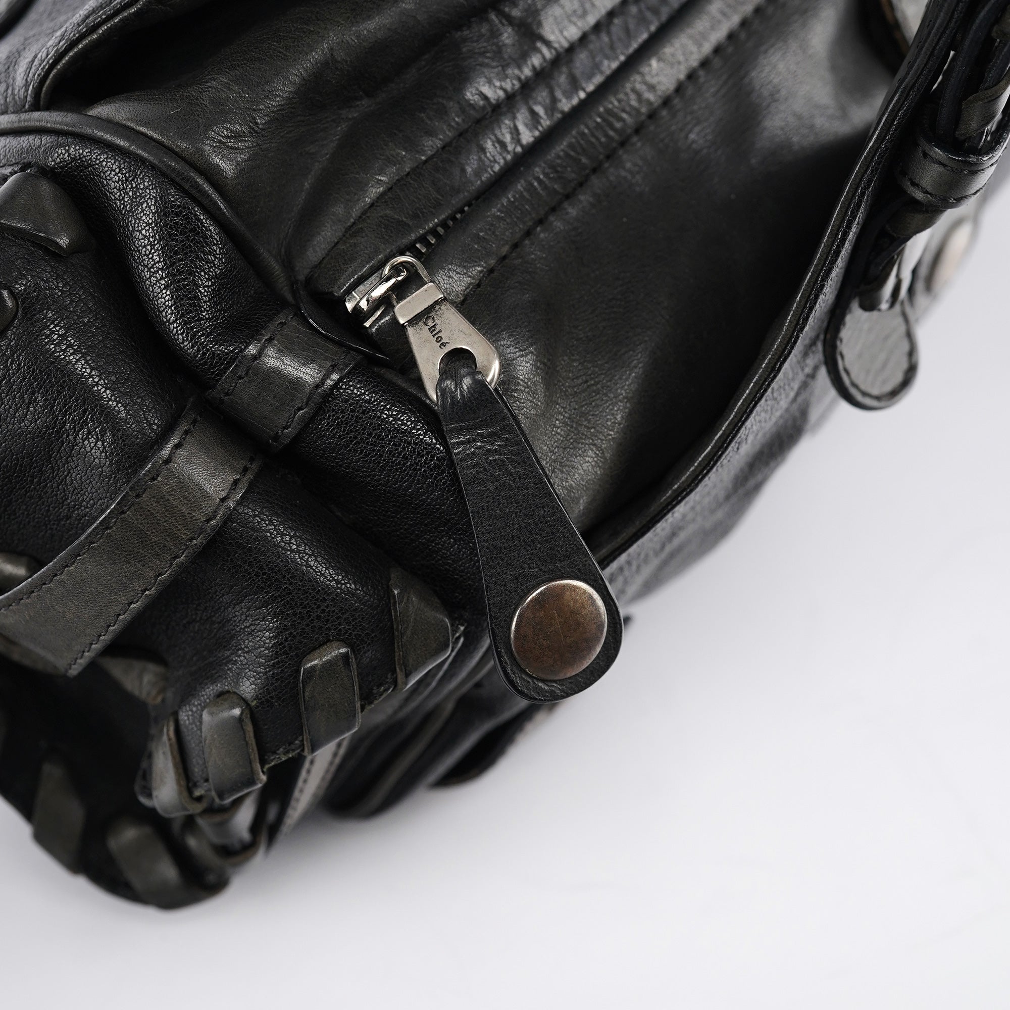 Chloe Black Leather Silverado Shoulder Bag