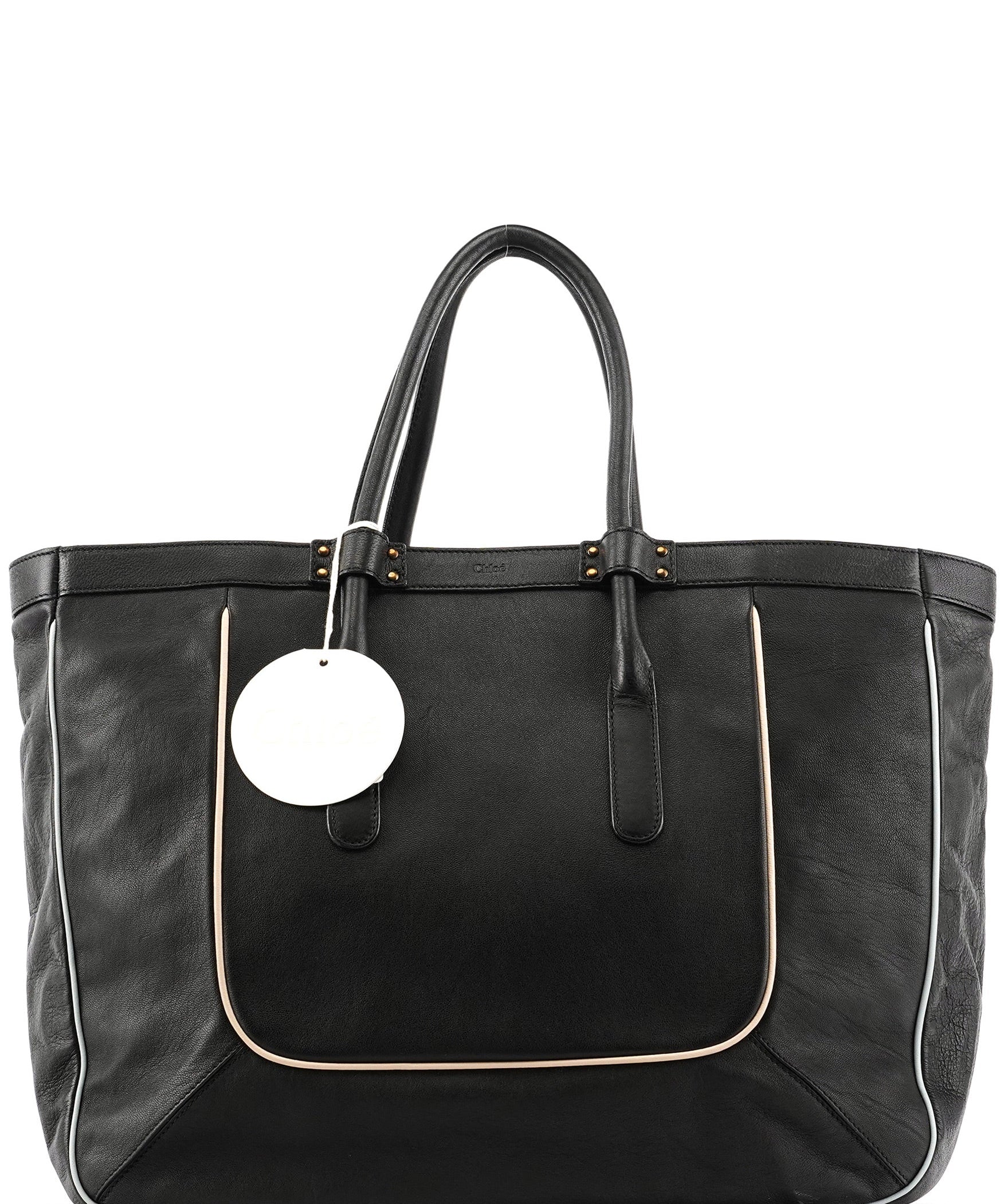 Chloe Black Leather Tote Bag