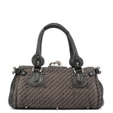 Chloé Black Leather Tweed Paddington Shoulder Bag
