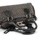 Chloé Black Leather Tweed Paddington Shoulder Bag