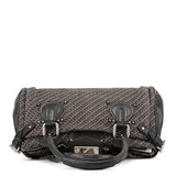 Chloé Black Leather Tweed Paddington Shoulder Bag