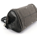 Chloé Black Leather Tweed Paddington Shoulder Bag