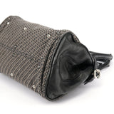 Chloé Black Leather Tweed Paddington Shoulder Bag