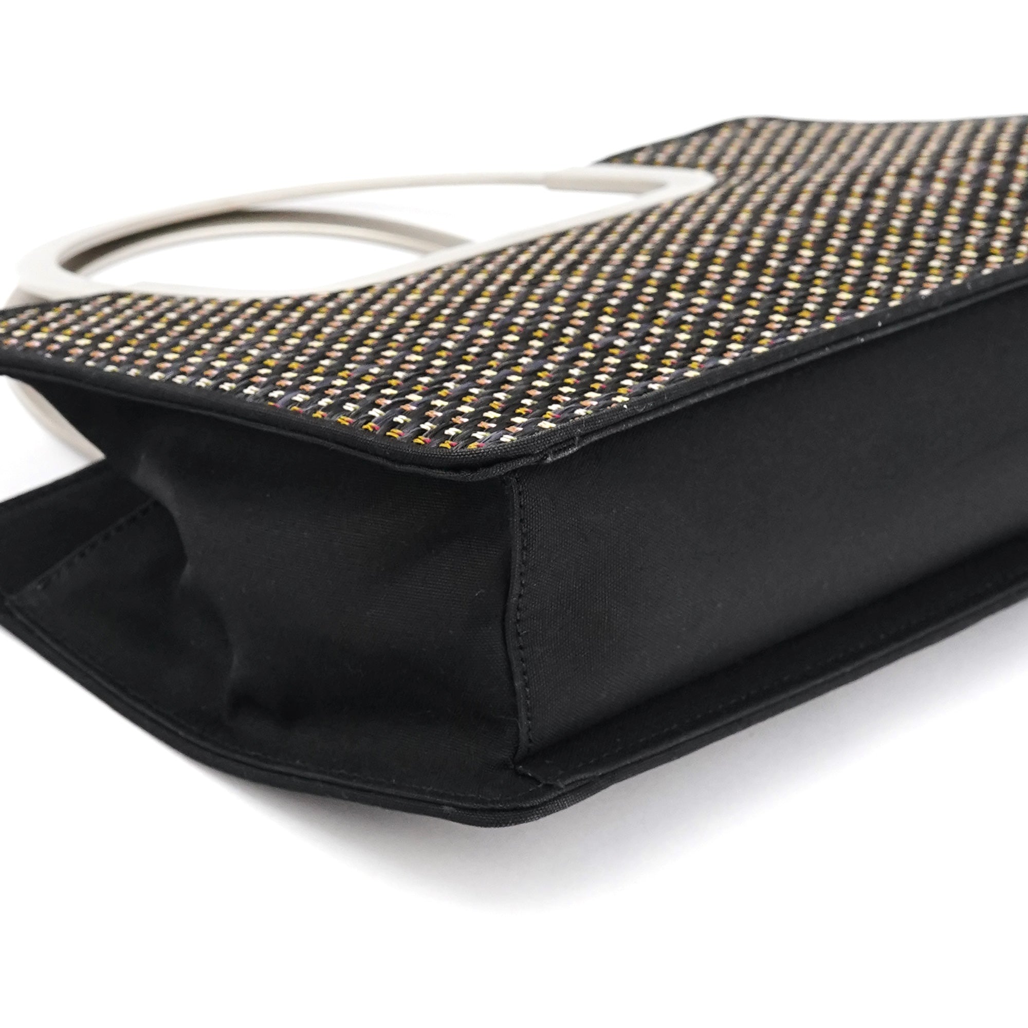 Chloé Black Multicolour Woven Metal Top Handle Bag