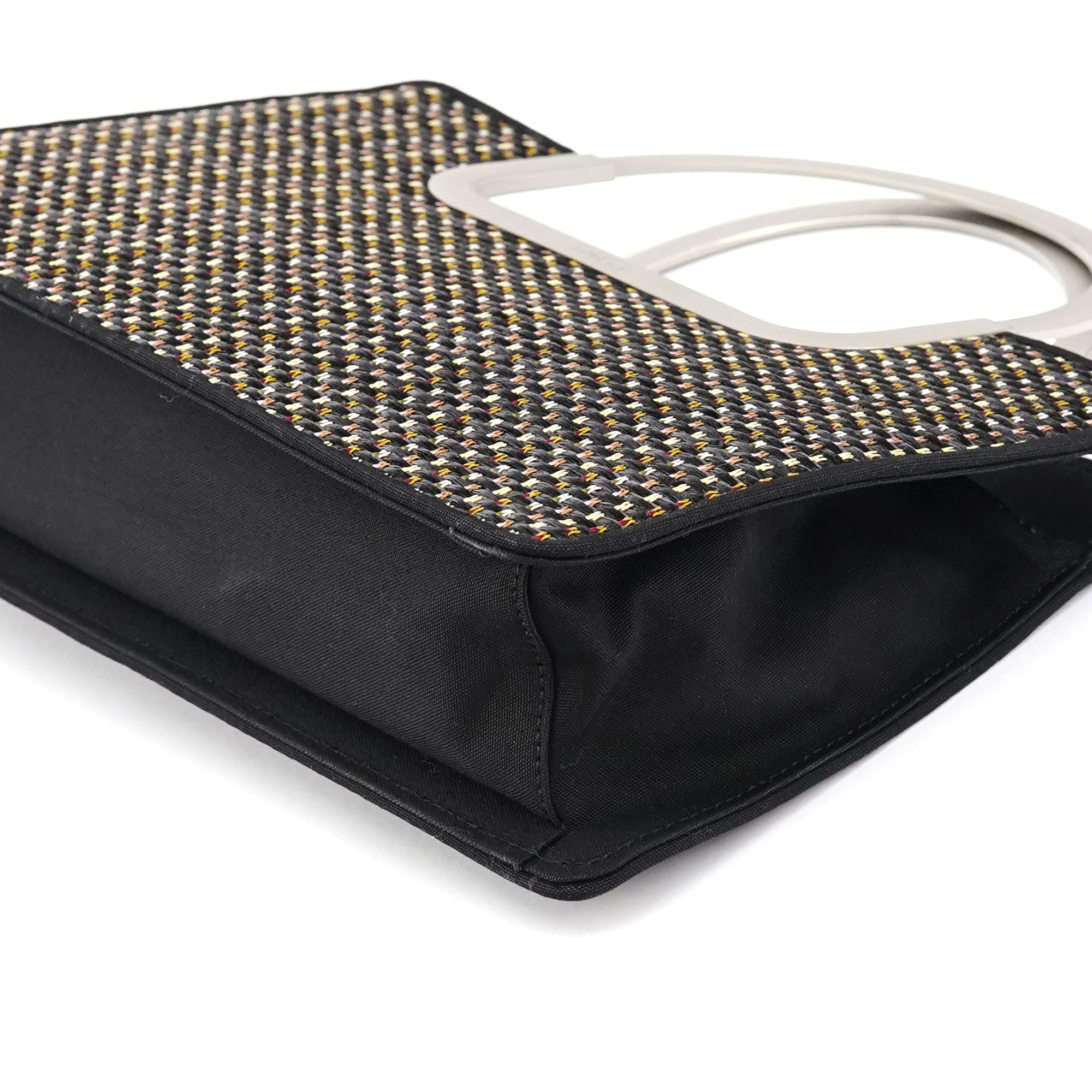 Chloé Black Multicolour Woven Metal Top Handle Bag