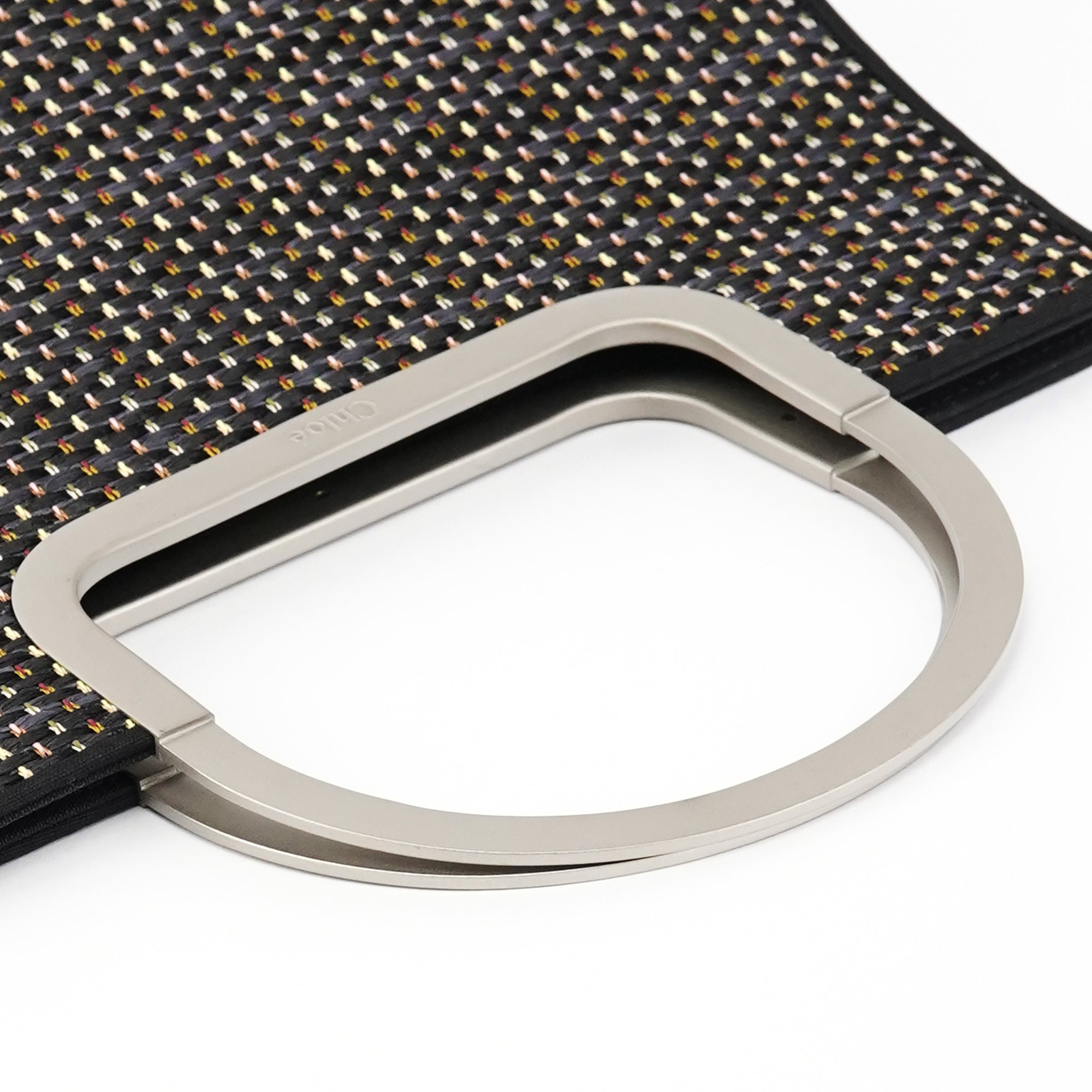 Chloé Black Multicolour Woven Metal Top Handle Bag