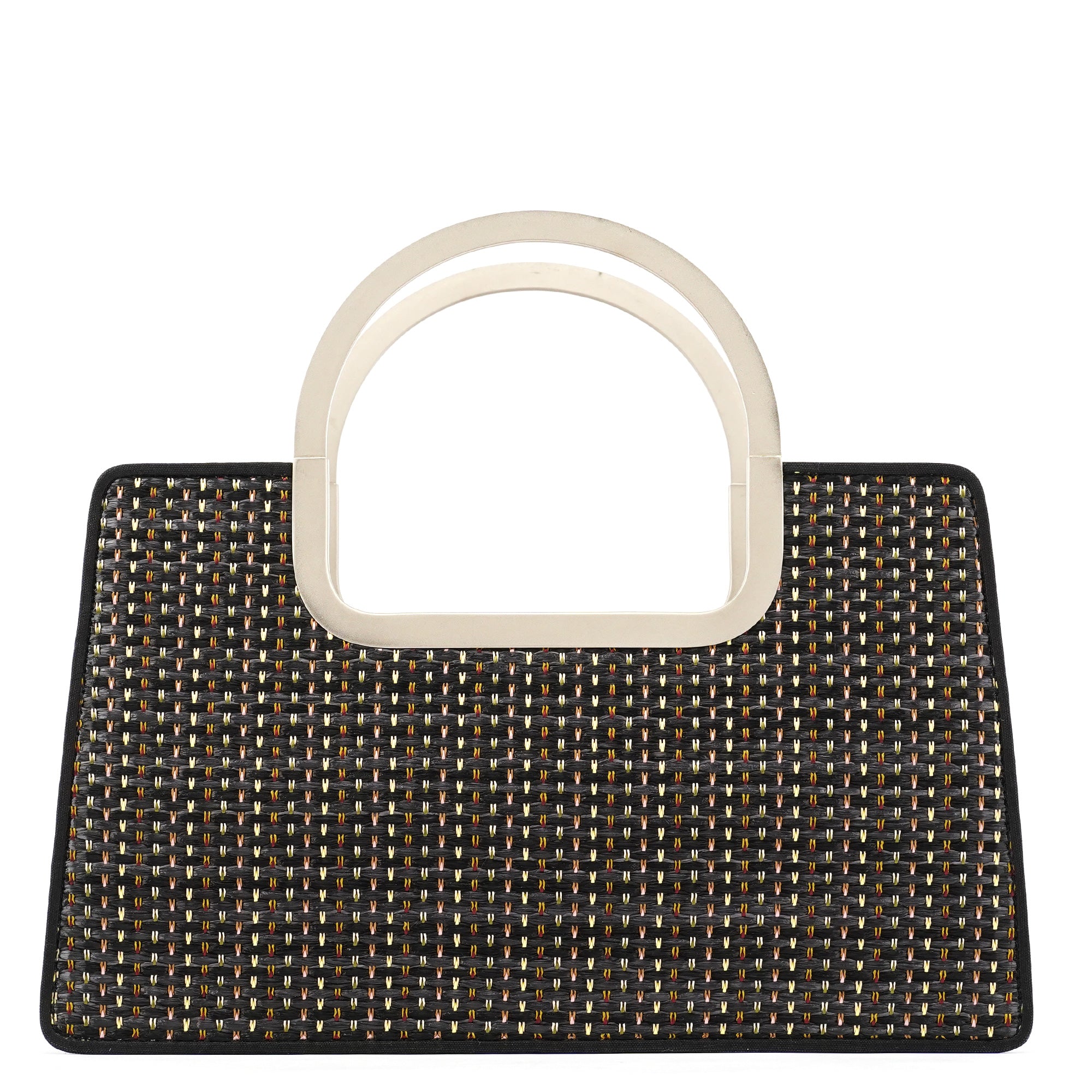 Chloé Black Multicolour Woven Metal Top Handle Bag