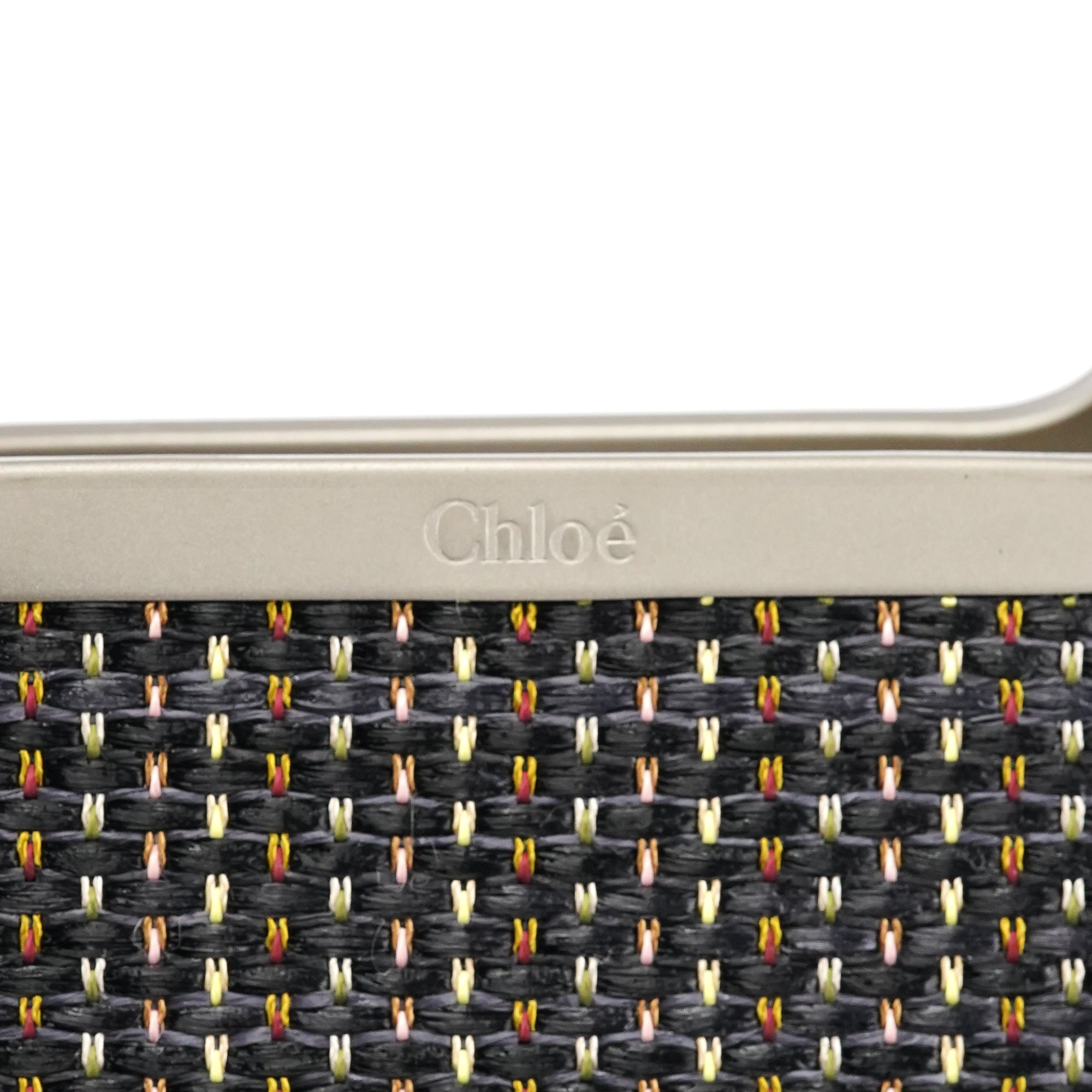 Chloé Black Multicolour Woven Metal Top Handle Bag