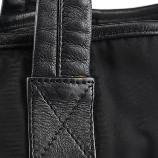 Chloé Black Nylon Silver Logo Tote Bag