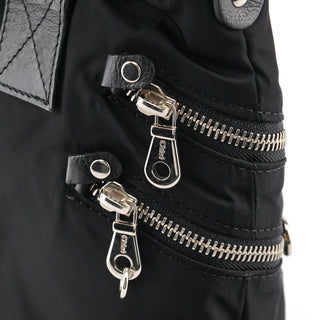 Chloé Black Nylon Silver Logo Tote Bag