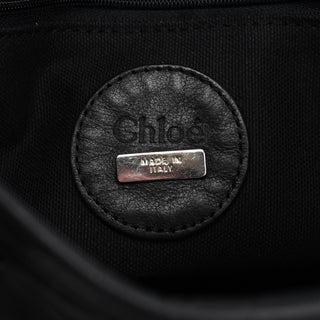 Chloé Black Nylon Silver Logo Tote Bag