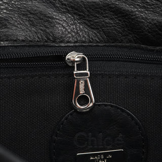Chloé Black Nylon Silver Logo Tote Bag