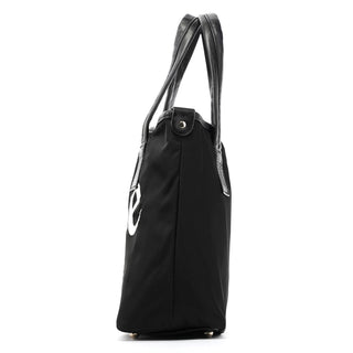 Chloé Black Nylon Silver Logo Tote Bag