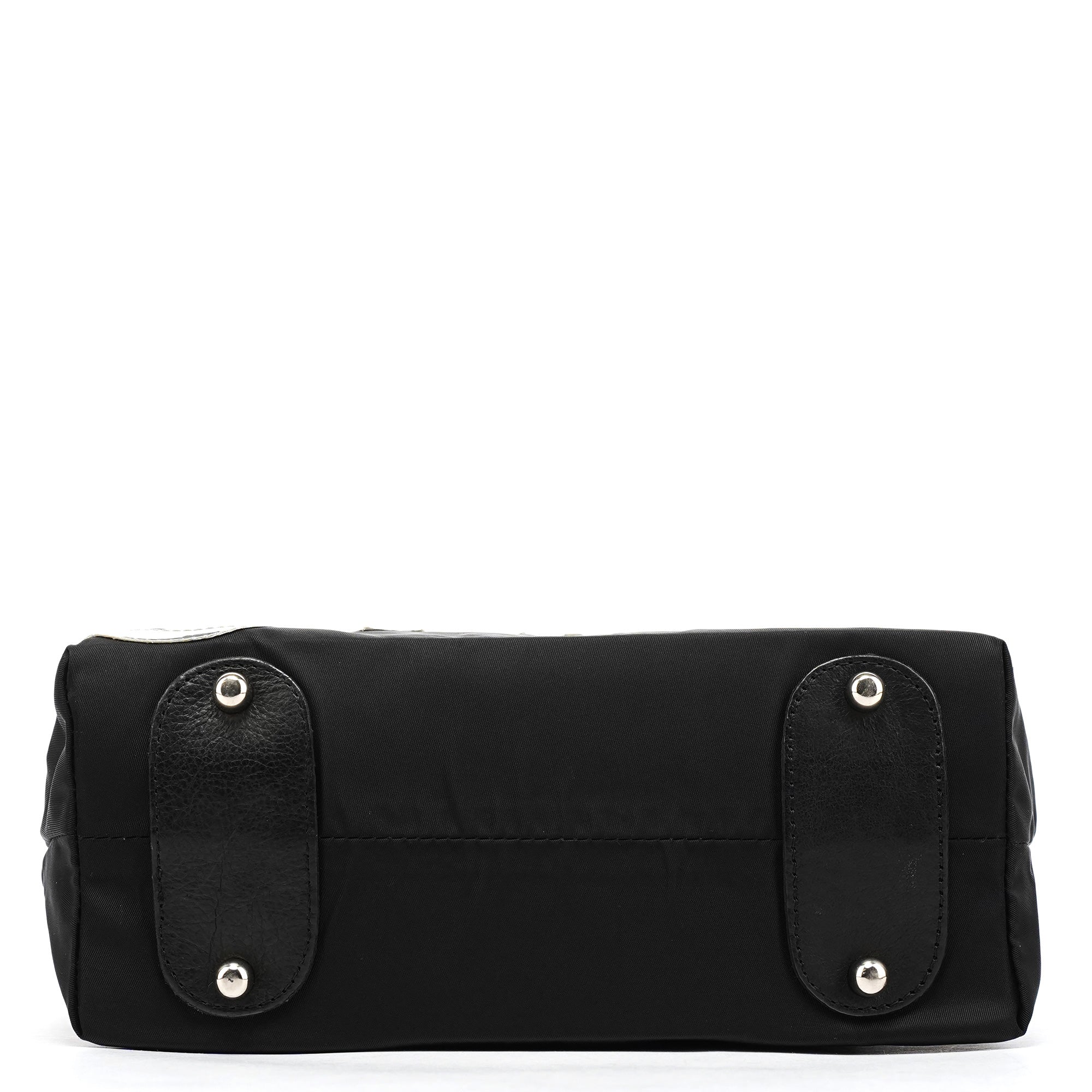 Chloé Sac cabas Logo argenté en nylon noir