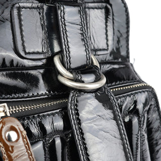 Chloé Black Patent Leather Bay Tote Bag