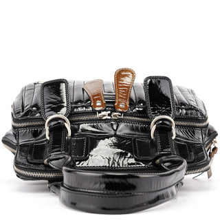 Chloé Black Patent Leather Bay Tote Bag