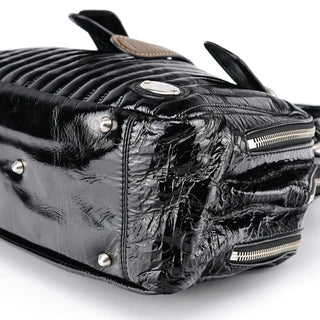 Chloé Black Patent Leather Bay Tote Bag