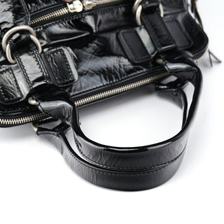 Chloé Black Patent Leather Bay Tote Bag