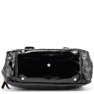 Chloé Black Patent Leather Bay Tote Bag