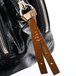 Chloé Black Patent Leather Bay Tote Bag