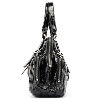 Chloé Black Patent Leather Bay Tote Bag