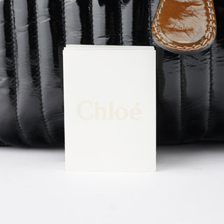 Chloé Black Patent Leather Bay Tote Bag
