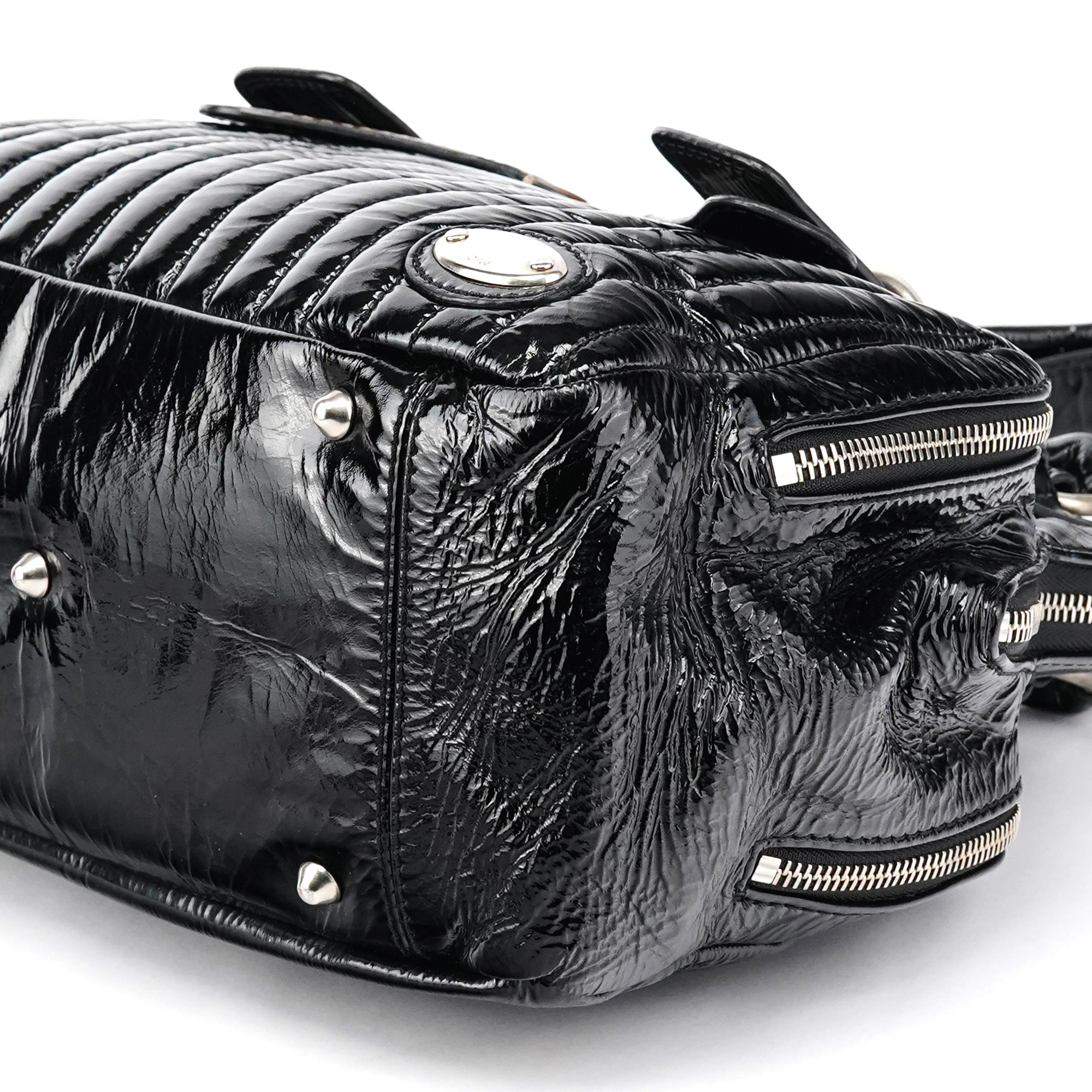 Chloé Sac cabas Bay en cuir verni noir