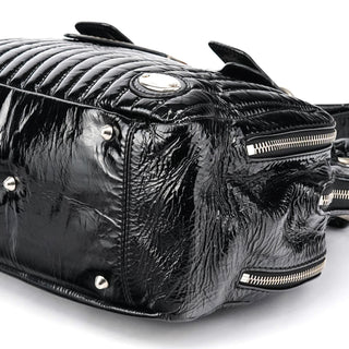 Chloe Black Patent Leather Bay Tote Bag