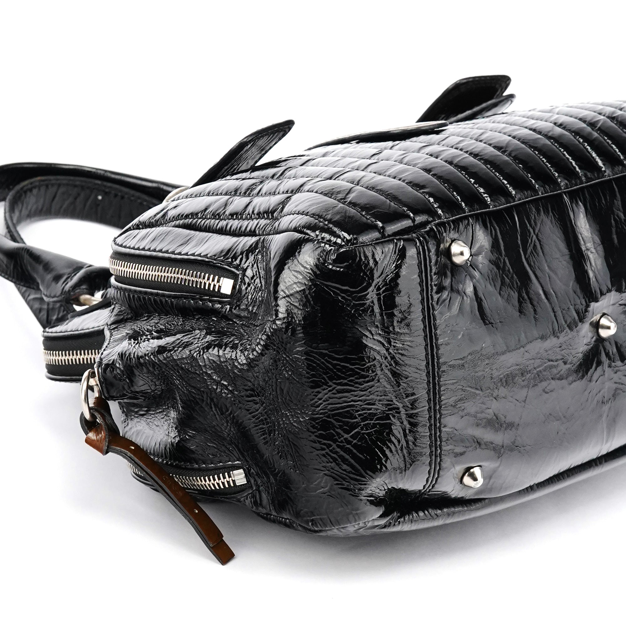 Chloé Sac cabas Bay en cuir verni noir