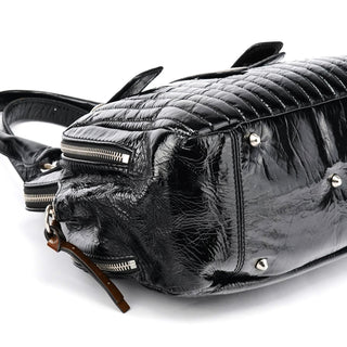 Chloe Black Patent Leather Bay Tote Bag