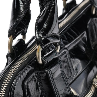 Chloe Black Patent Leather Bay Tote Bag