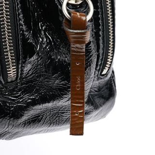 Chloe Black Patent Leather Bay Tote Bag