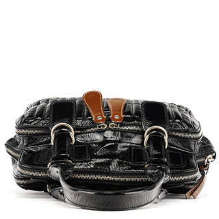 Chloe Black Patent Leather Bay Tote Bag