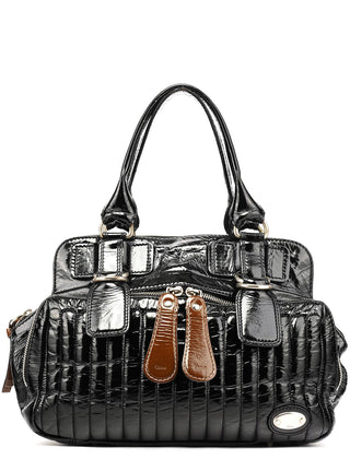 Chloe Black Patent Leather Bay Tote Bag