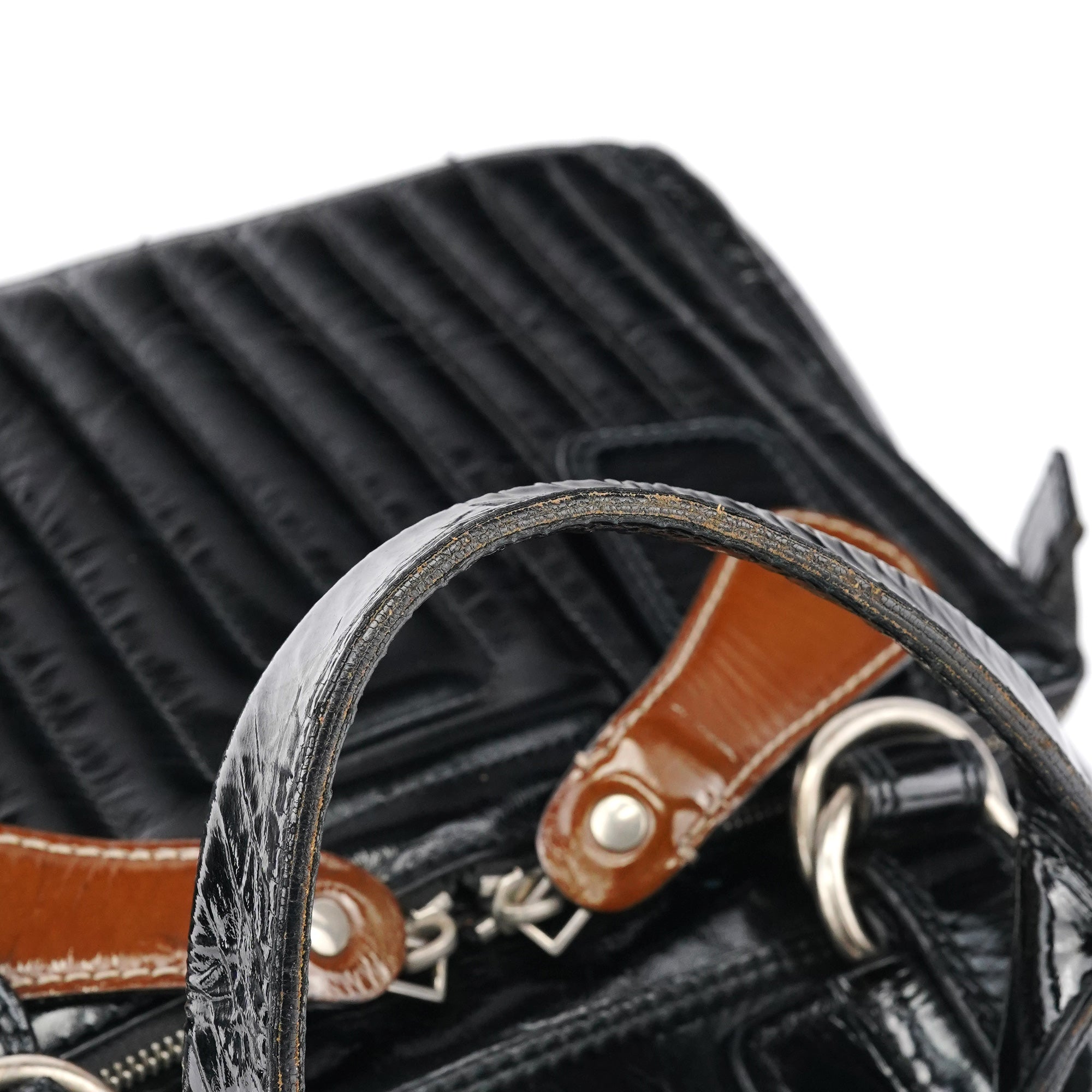 Chloé Sac cabas Bay en cuir verni noir