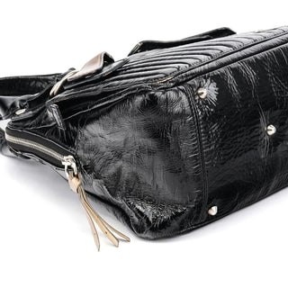 Chloe Black Patent Leather Bay Tote Bag
