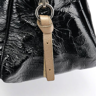 Chloe Black Patent Leather Bay Tote Bag